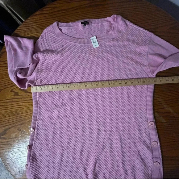 NEW Talbots Sweater Womens Size XL Tunic Length Pink Lightweight Button Details - Picture 9 of 10